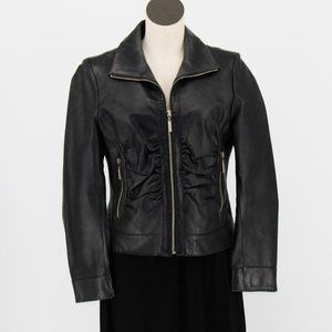 Juliet Michelle Black Leather Jacket Coat  Women Size Medium